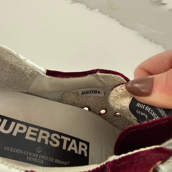 Golden Goose Burgundy Superstar sneakers velvet *rare* - Picture 7 of 8